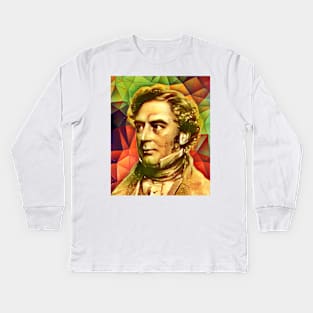 Robert Stephenson Snow Portrait | Robert Stephenson Artwork 15 Kids Long Sleeve T-Shirt